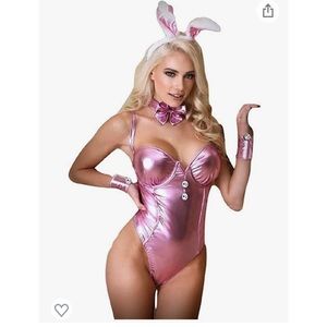 Pink bunny costume cosplay playboy